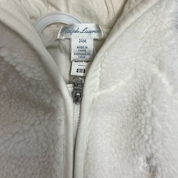 Ralph Lauren Sherpa Jacket Bear-Ear Hooded Teddy Fleece Jacket, Baby, 24mo - Picture 3 of 3